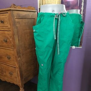 Emerald Green Life is Peachy Scrub pants